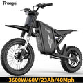 Freego X0 Electric Mountain Bike for Adults & Teens,3600W(Peak),60V 23AH Battery,40 MPH Top Speed,50 Miles Range,14/10 Tires,UL2849 Electric Bikes