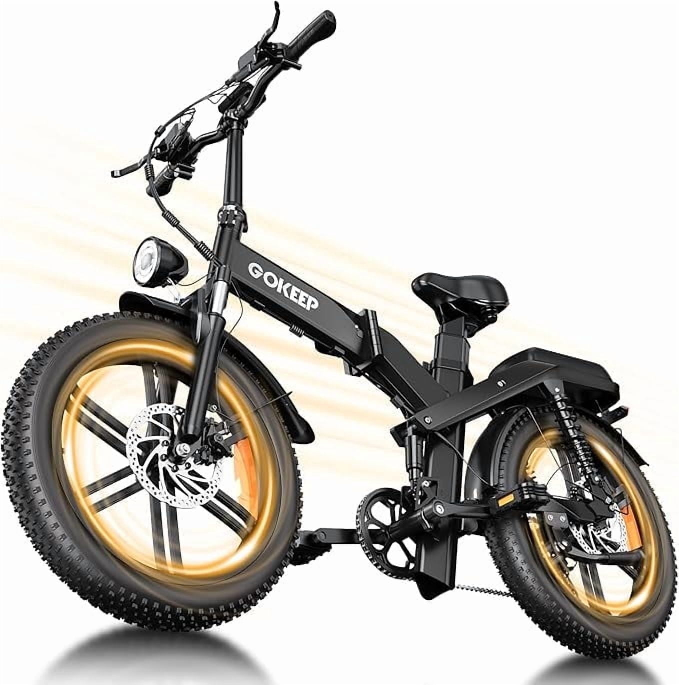 GOKEEP X20 Electric Bike for Adults, 750W Motor Electric Bicycle with 48V 21.3AH Removable Li Dual Battery, 20 x4.0 Fat Tire Folding Electric Dirt Bike, E-Mountain Bike, UL2849, Black Electric Bikes