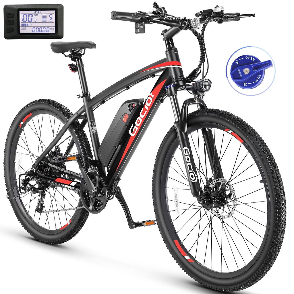Gocio 27.5 Electric Mountain Bike for Adults, 750W Peak Motor, 48V 10.4Ah Battery, 20MPH, 21 Speed, Lockable Front Suspension, UL2849 Certified Electric Bikes