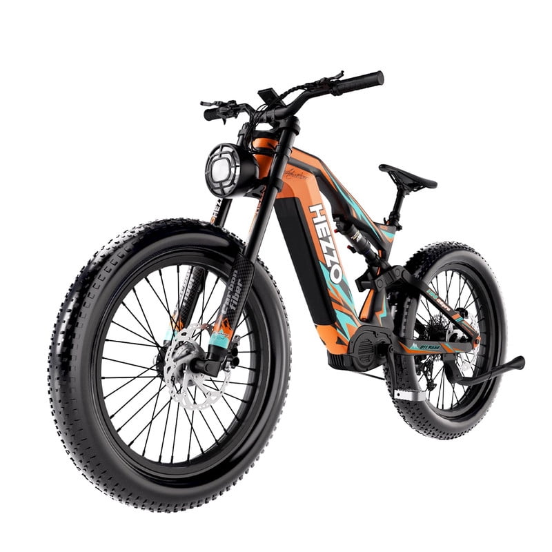 HEZZO Electric Bicycle 52V 1500W Motor 21AH Battery 38MPH Max Speed 56 Mile Range Hydraulic Brakes for Adults Electric Bikes