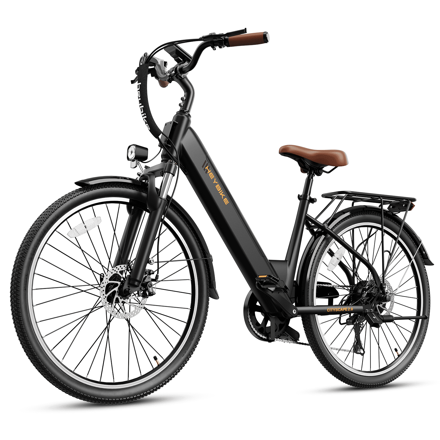 Heybike Cityscape 2.0 Electric Bike 500W Electric City Cruiser Bicycle Up to 50 Miles with Removable Battery, UL Certified 26 Electric Commuter Bike for Adults, 7-Speed and Front Suspension Electric Bikes