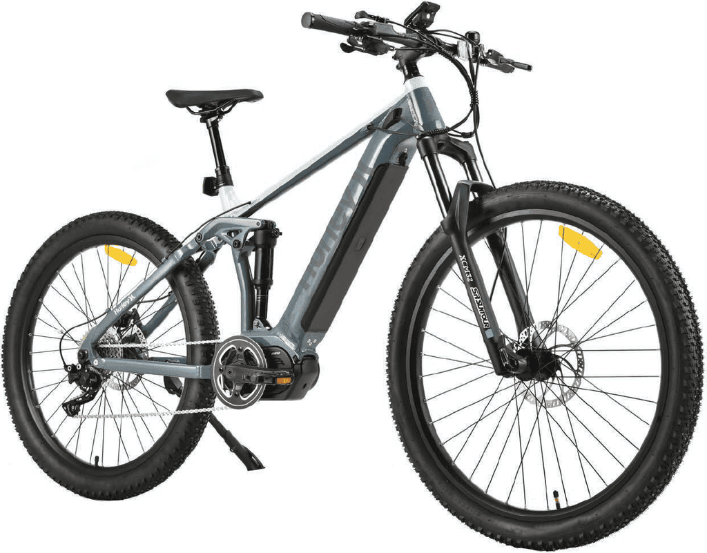 Hurley Bikes Riptide 19-inch Dual Suspension E-Mountain Bike, Green Electric Bikes