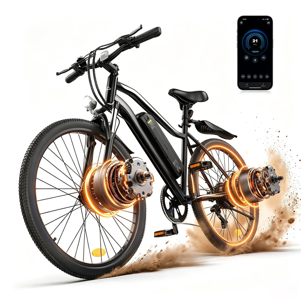 Adult Electric Bike 750W Peak Motor,20MPH E-Bike with 55 Miles+ Range,36V 15Ah Battery,Mountain Electric Bicycle for All-Day Trail Riding,Black Electric Bikes