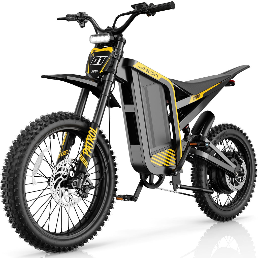 Jasion Patrol Electric Dirt Bike for Adults 19/17, 4000 Peak Motor Ebike 52V 30AH, Fat Tire Electric Motorcycle, UL 2849 Electric Bikes