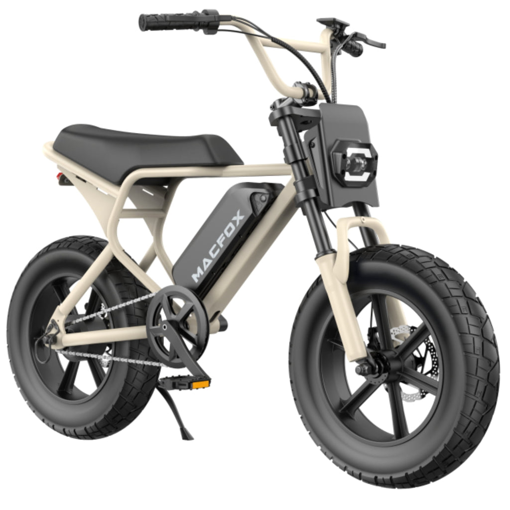 MACFOX M16 Electric Bike for Teens, 500W Motor, 20 MPH Top Speed, 25-Mile Range, 16x4.0 Fat Tires, Removable 48V Battery, Fits Riders 3'11 and Up, City & School Commuter E-Bike（Yellow） Electric Bikes
