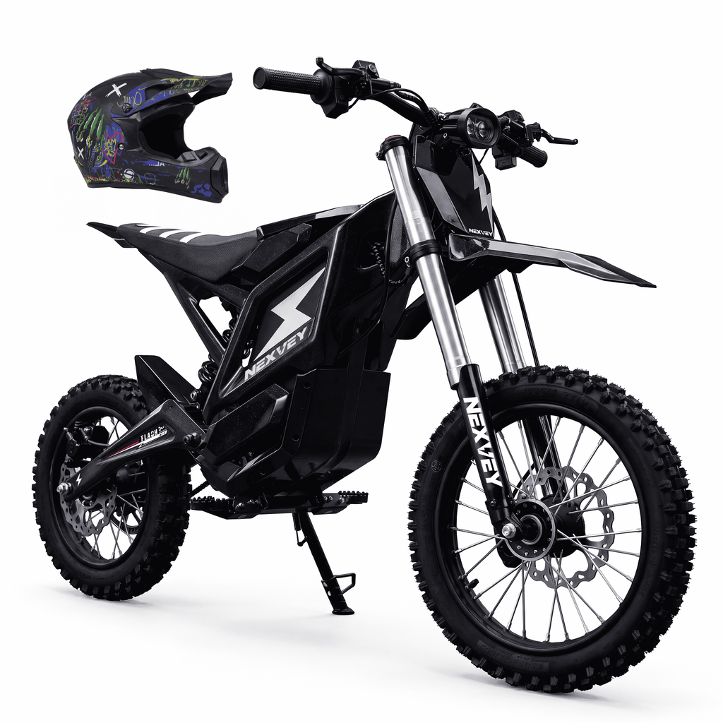 NEXVEY FLASH Electric Dirt Bike with Helmet(Size M) for Teens & Adults 13+, 4000W Peak Electric Motorcycle, 48V 22.5Ah UL2272 Battery, 35MPH Max Speed, Dual Suspension Off Road Ebike Electric Bikes