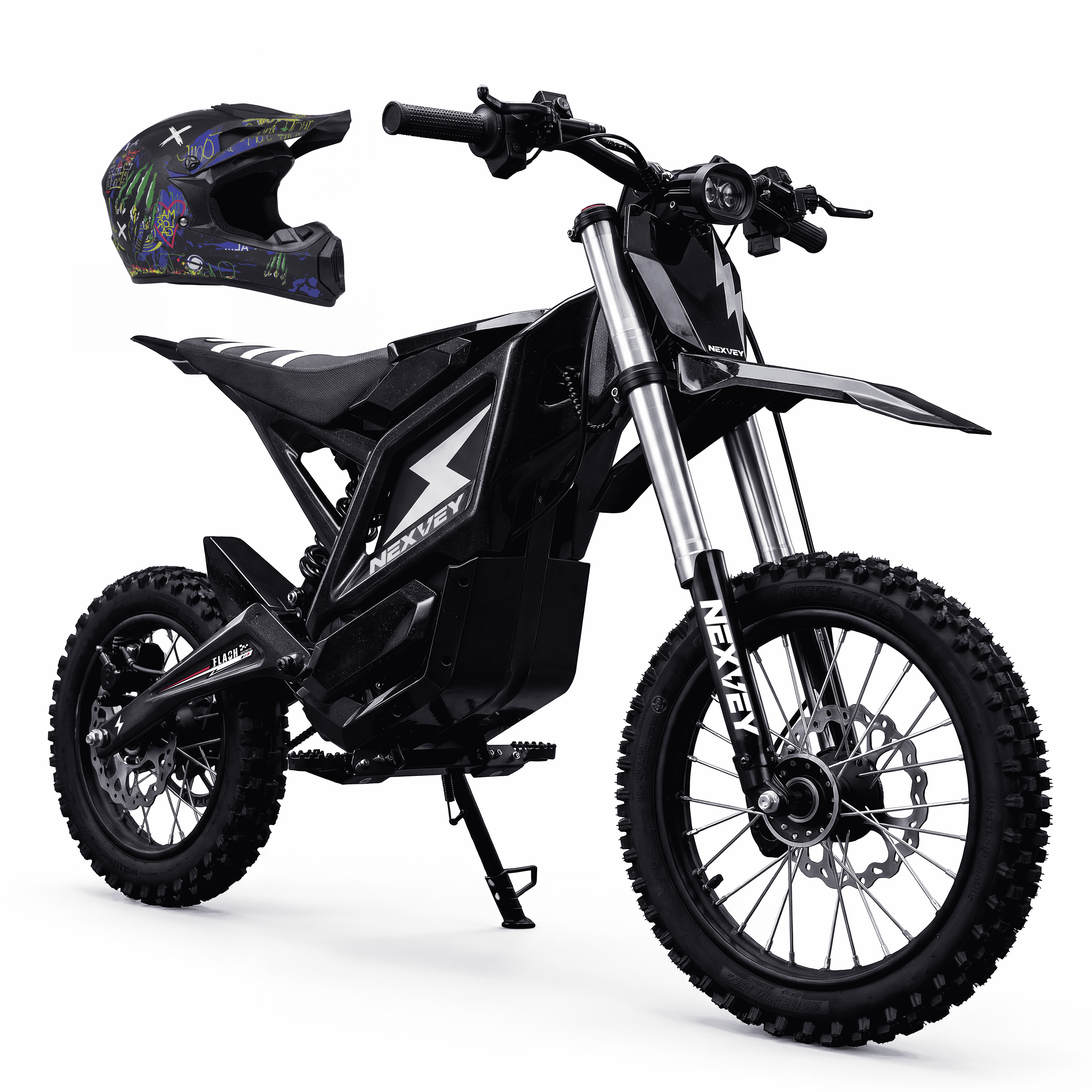 NEXVEY FLASH Electric Dirt Bike with Helmet(Size M) for Teens & Adults 13+, 4000W Peak Electric Motorcycle, 48V 22.5Ah UL2272 Battery, 35MPH Max Speed, Dual Suspension Off Road Ebike Electric Bikes