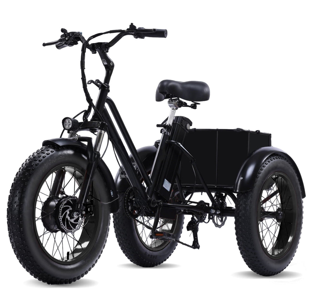 NOMIGO Electric Tricycle for Adults, 500W Motor, 48V 15Ah Battery, 20x4 Fat Tire 3-Wheel Electric Bike, 7-Speed, Rear Basket, Black Electric Bikes