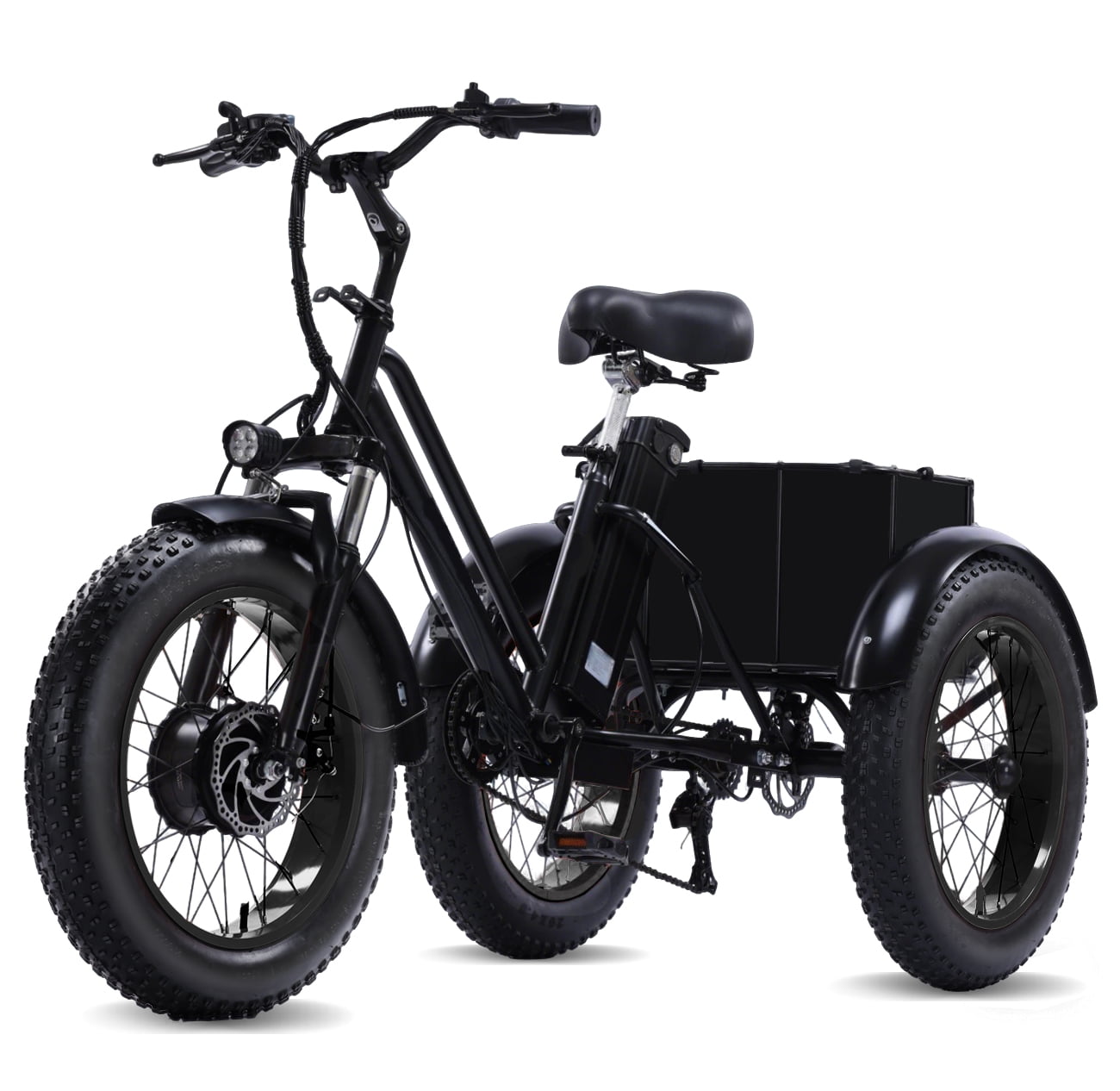 NOMIGO Electric Tricycle for Adults, 500W Motor, 48V 15Ah Battery, 20x4 Fat Tire 3-Wheel Electric Bike, 7-Speed, Rear Basket, Black Electric Bikes
