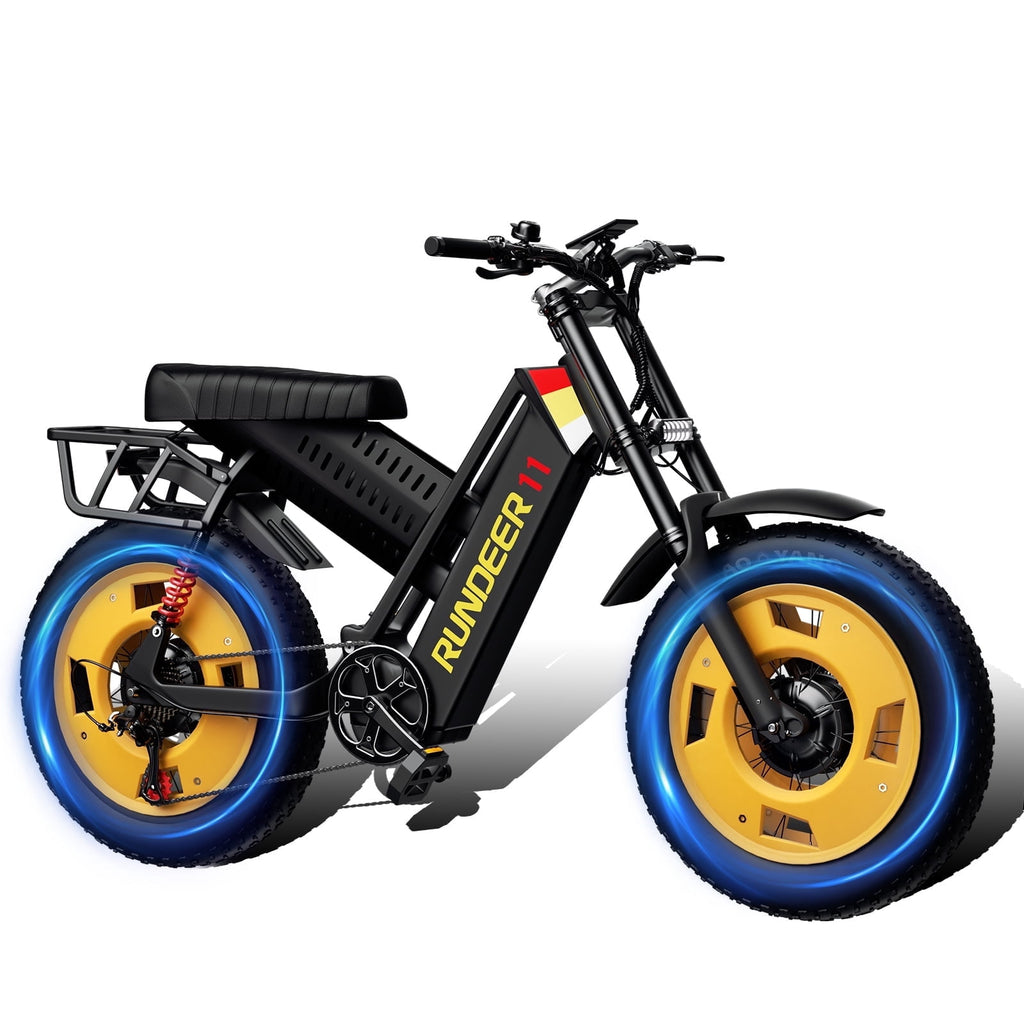 RUNDEER Electric Bike for Adults -3000W Motor , 20 Fat Tire All Terrain Ebike, 80 Miles Electric Dirt Bike, 200N·m Torque Electric Motorcycle with Dual Suspension, UL Certified, 3-Year Support Electric Bikes