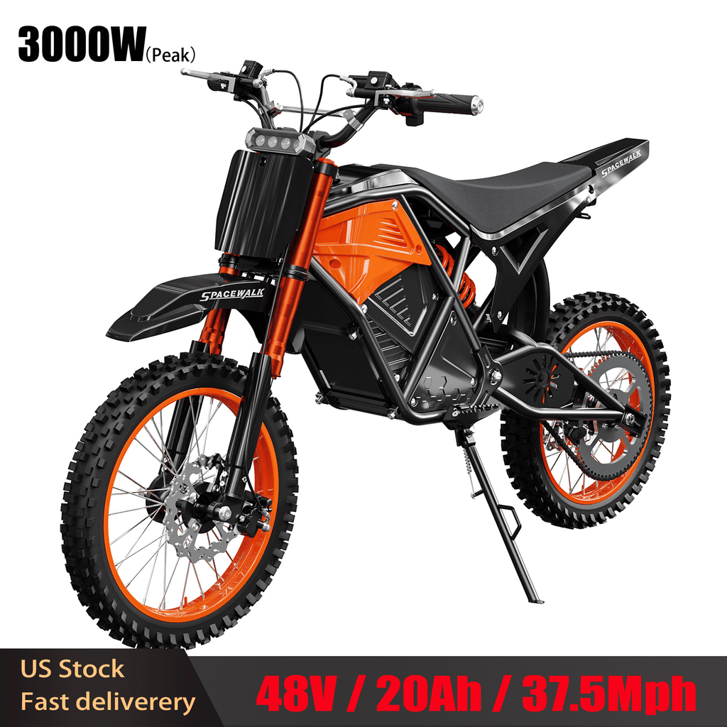SPACEWALK 3000W Peak Motor 37.5MPH off road Mountain E Bike for Teens&Adults, 48V 14/12 Fat Tires E-Bike, Full Suspension, Hydraulic Brakes UL2849 Electric Bikes