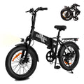 SYX MOTO 20 Fat Tire Electric Bike for Adults, 48V 350W Foldable Ebike with LCD, Max Speed 20MPH, 7 Speed 5 Riding Models, UL2849, Black Electric Bikes