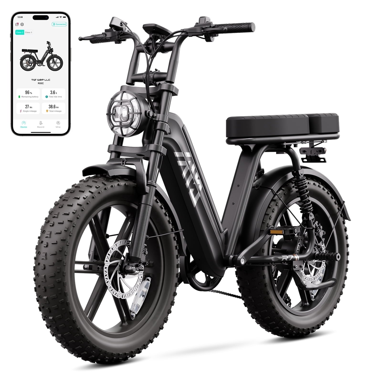 TST Electric Bike for Women, 750W Motor 48V15AH Battery, 20x4 Fat Tire, Hydraulic Disc Brakes, Full Suspension, UL2849 Electric Bikes