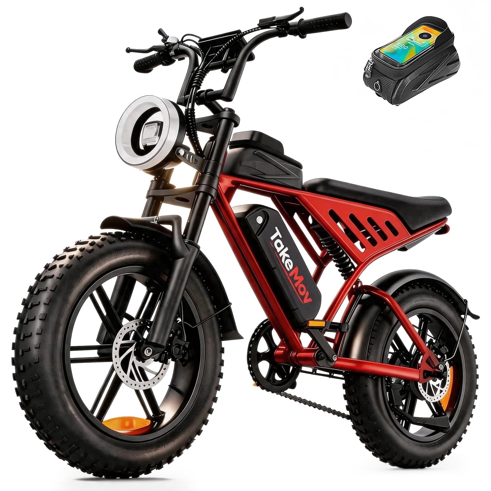 TakeMov Electric Bike for Adults, 750W Peak 1500W Motor, 33MPH & 60 Miles, 20x4 Fat Tire E-Mountain Bike, NFC Unlock, 48V/15AH, UL2849 Certified Electric Bikes