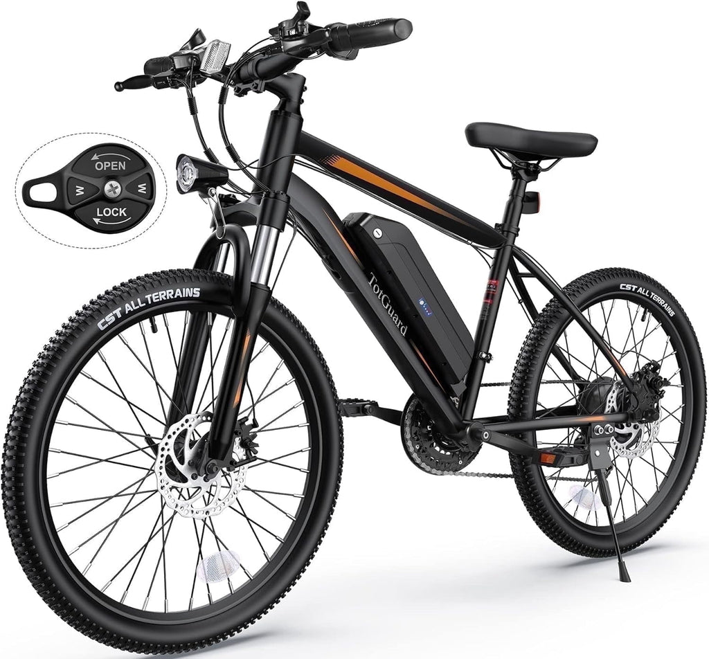 TotGuard Electric Bike for Adults, 26 Ebike 350W Adult Electric Bicycles, Electric Mountain Bike with 36V 10.4Ah Battery, Suspension Fork, Shimano 21 Speed Gears Electric Bikes
