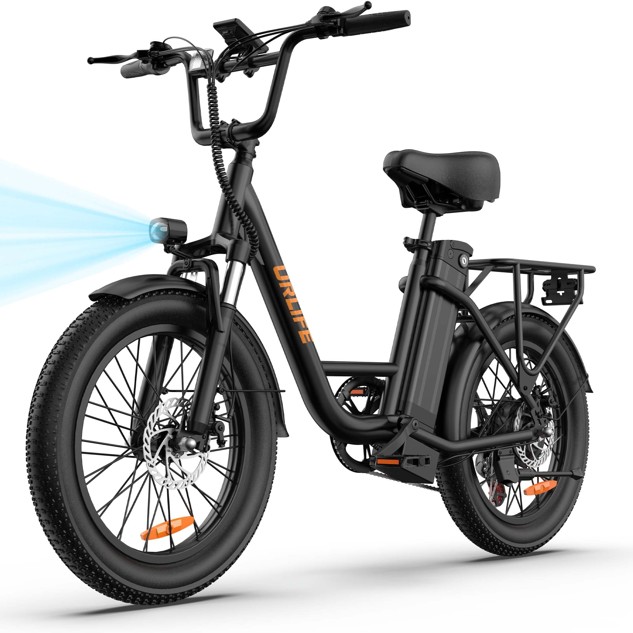 URLIFE 20*3.0 Electric Bike for Adults,1000W Peak Motor,48V 13AH Remobavle Battery,28MPH Max Speed, 7-Speed Mountain Ebike,UL2849-Black Electric Bikes