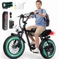 ESKUTE V101 Electric Bike for Adults & Teens 750W Peak 1500W, 28MPH, 48V 13Ah Battery, 16x4.0 Fat Tire E-Bike, 7-Speed, Front Suspension, All-Terrain Ebike Black, UL2849 Electric Bikes