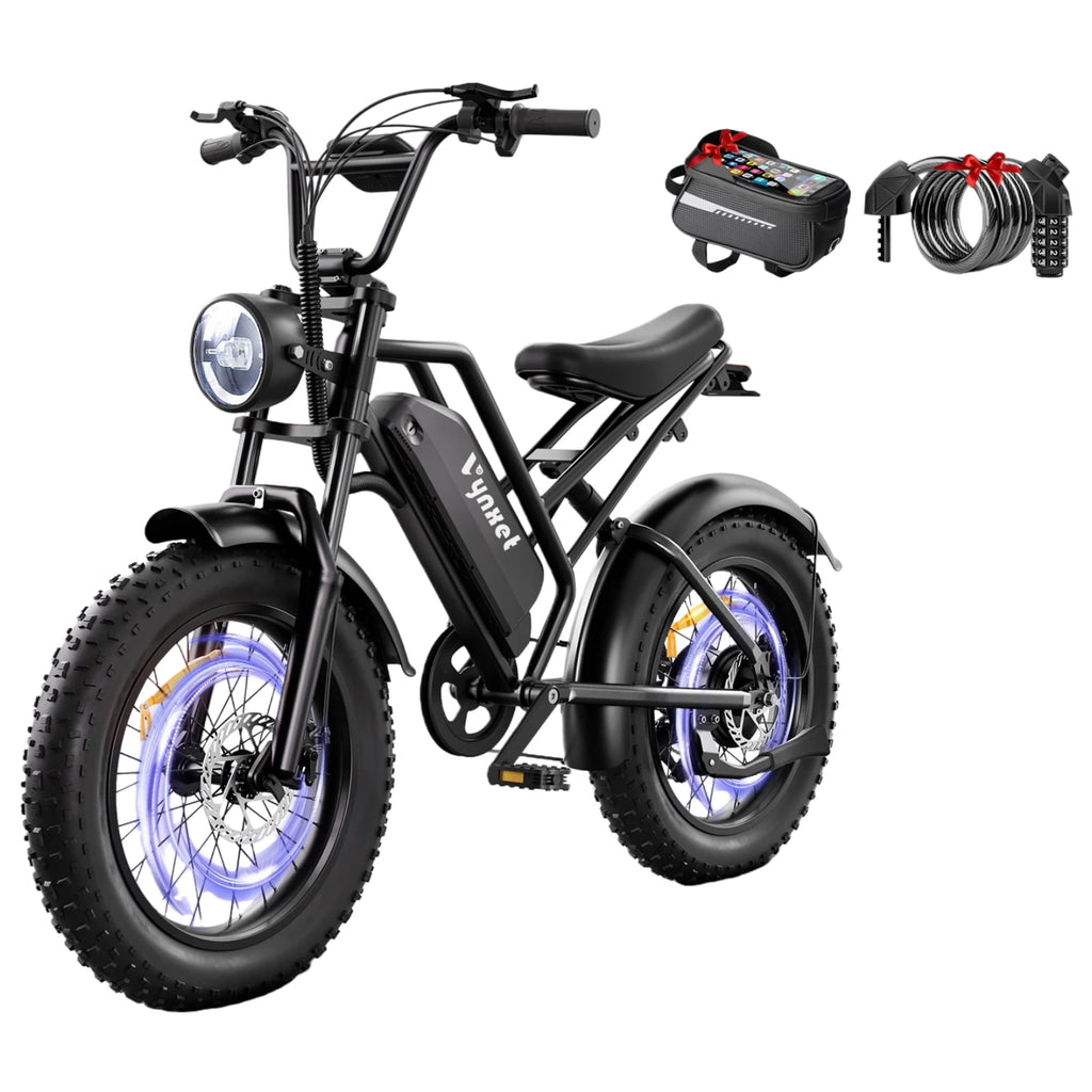 Vynhet G50 1500W Peak Adult Electric Bike, 48V 18Ah Battery, 32MPH, Up to 68 Mile Range, 20x4.0 Fat Tire All-Terrain Electric Dirt Bike, UL2849 Certified Electric Bikes