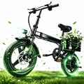 XKJ Electric Bike for Adults, Ebike, Electric Bicycle with 48V 12AH Removable Battery,14 Folding Ebike, 20MPH,20+ Miles(MAX),500W High Motor,Multi-Shock Absorption,Commuting Mini E Bikes,UL2849 Electric Bikes