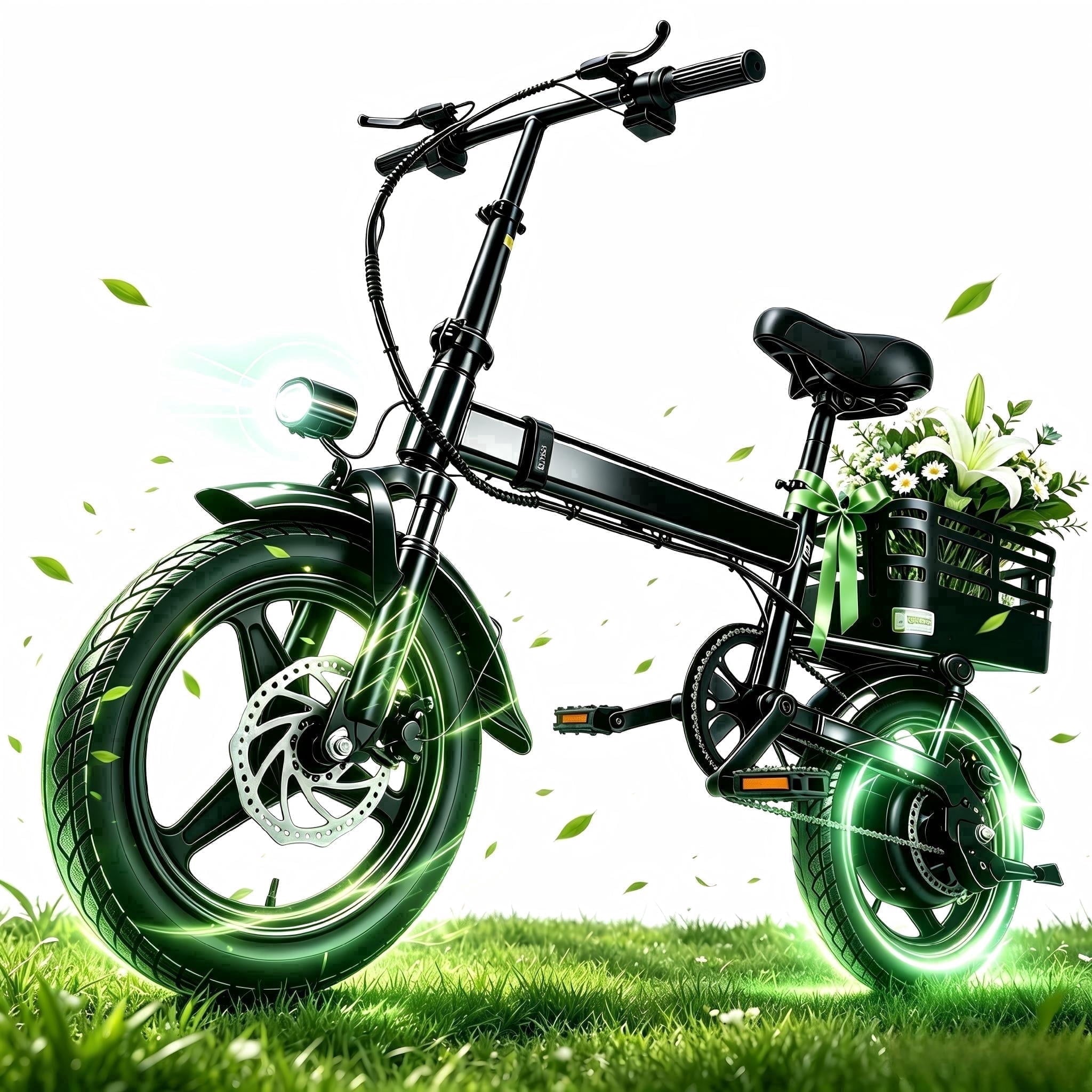 XKJ Electric Bike for Adults, Ebike, Electric Bicycle with 48V 12AH Removable Battery,14 Folding Ebike, 20MPH,20+ Miles(MAX),500W High Motor,Multi-Shock Absorption,Commuting Mini E Bikes,UL2849 Electric Bikes