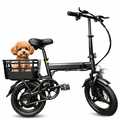 XLNEFNZ 14 Folding Electric Bike for Teens and Adults, 500W Peak Brushless Motor, 432Wh Hidden Anti-Theft Battery, 20MPH 35 Miles, Rear Basket Lightweight Ebike, UL2849 Electric Bikes