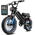 YareYi Electric Bike for Adults Teens, 2000W Peak E-Mountain Bicycle, 28MPH Fat Tire Ebike, 48V 600Wh Removable Battery Dual Suspension UL2849, 16 inch Electric Bikes
