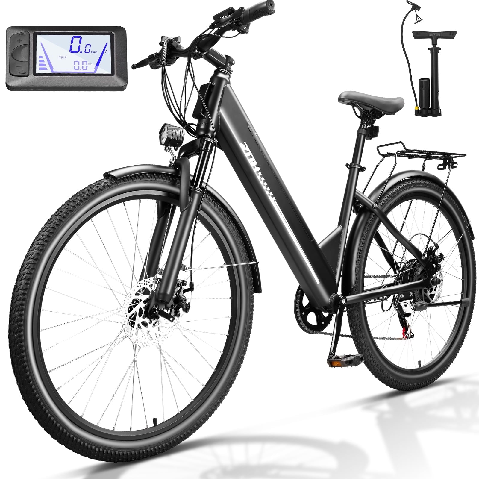 ZNH 26Low Step Commuter Electric Bike for Adults|750W Powerful Motor Adult Electric Bicycles Max 20mph|48V 13Ah Removable Battery Women City Ebike|UL2849|Black Electric Bikes