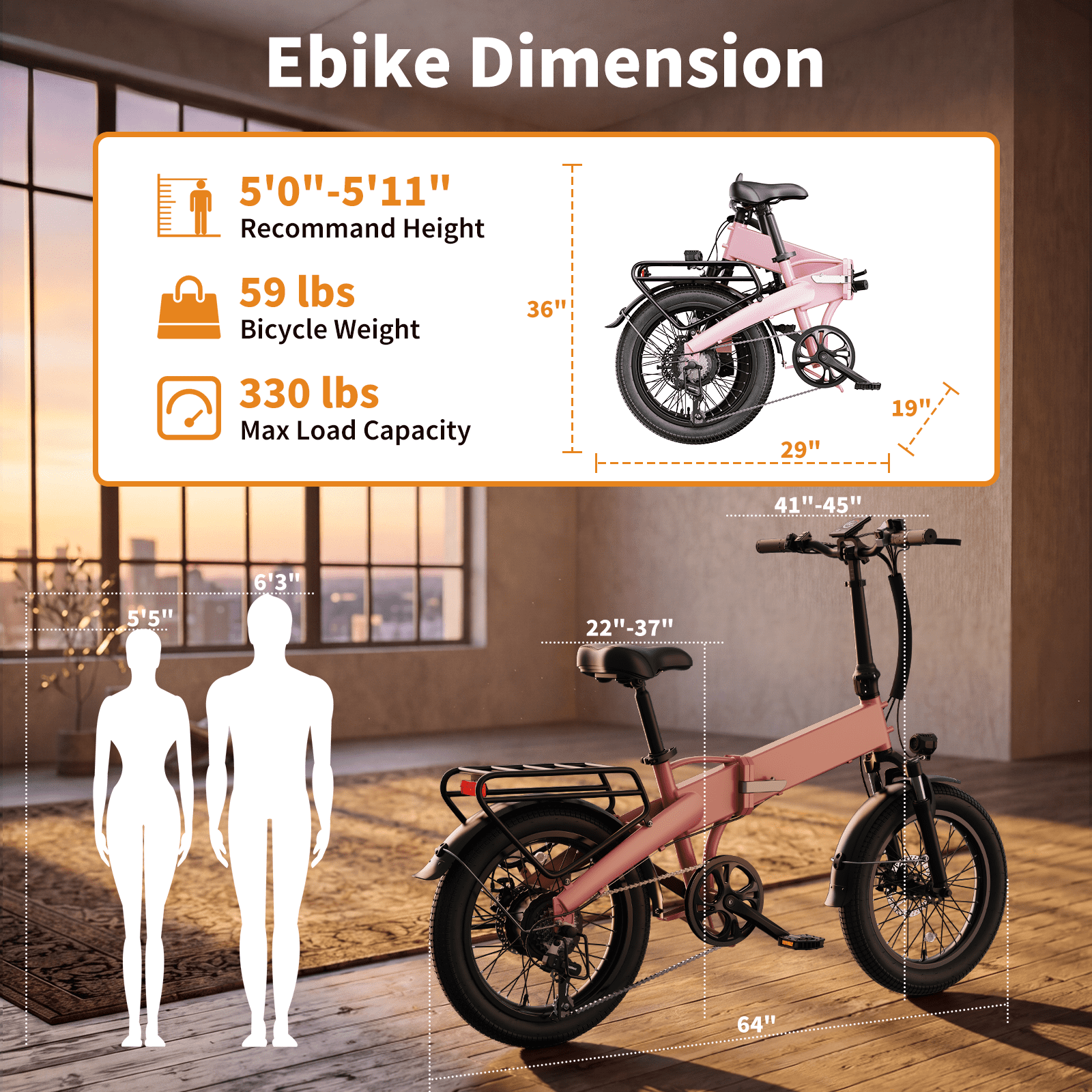 YareYi Electric Bicycle for Adults 20, 750 Peak Motor Folding E Bike with 48V Battery, 25 MPH E Mountain Bike, UL 2849 Electric Bikes