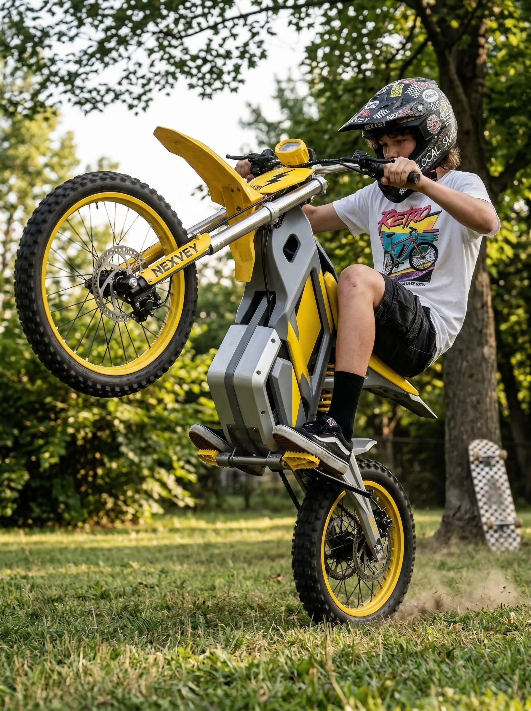 NEXVEY FLASH Electric Dirt Bike with Helmet(Size L), 4000W Peak Electric Motorcycle for Teens & Adults 13+, 48V 22.5Ah Battery, 35MPH Max Speed, Dual Suspension, Off Road Ebike Gift Set Electric Bikes