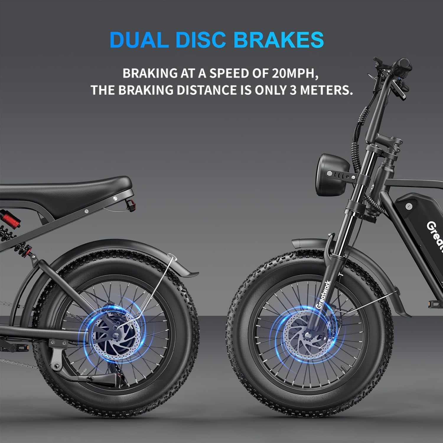 Electric Bicycle Peak 2500W for Adults,37MPH 100Miles, 48V 25Ah, 20*4in Fat Tire 7-Speed Full Suspension Mountain E Bike All-Terrain UL 2849 Electric Bikes