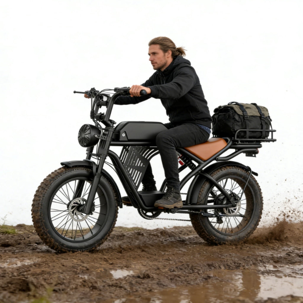 ASKGO Electric Bike for Adult, 2200W Peak Electric Dirt Bike, 100 Miles, 7 Speed Electric Motorcycle, 48V Removable Battery, 20 Fat Tire Off Road Ebike, Full Suspension Ebike for Snow/Beach/Mountain Electric Bikes