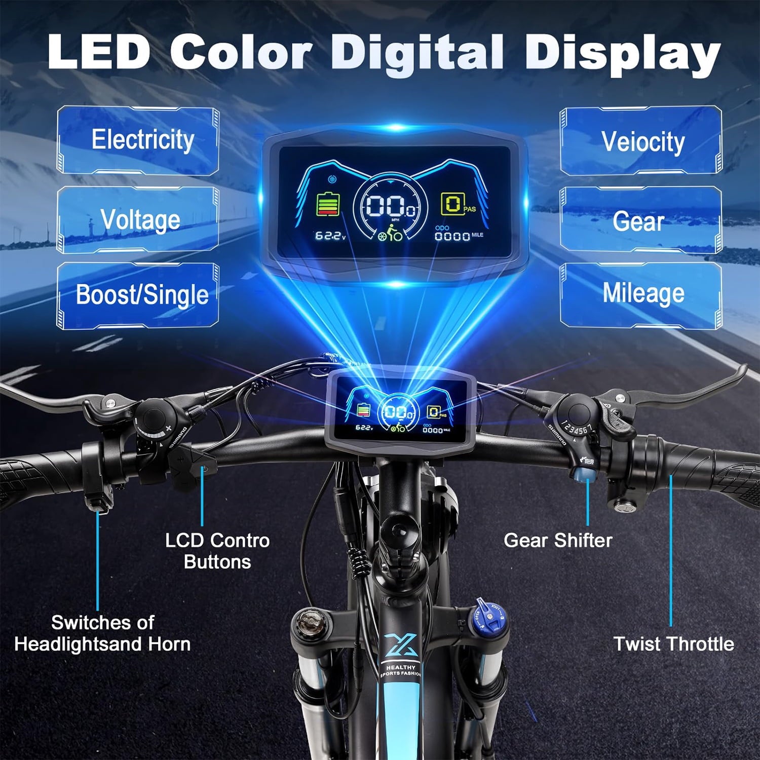 6000W Electric Bike, 60V 25AH Battery Ebike for Adults, Dual Motor AWD Ebike 50MPH 21-Speed ,Long Range Mountain EBike with 26 x 4.0 Fat Tire, All-Road Mountain Bike UL2849 Electric Bikes