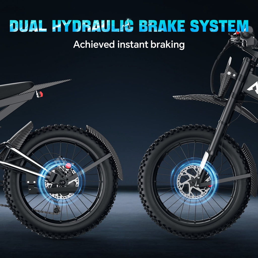 Arkveld APEX1 Electric Bike for Adults，Peak-3000W 25 Fat Tire All-Terrain E-Bike 80Miles 40MPH Electric Dirt Bike for Road Sand Mountain Snow - 48V 32AH Battery Powered Electric Motorcycle,UL2849 Electric Bikes