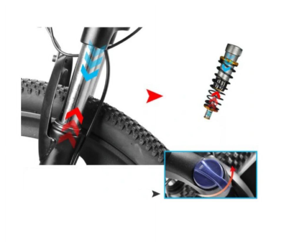 Samebike 26 inch Folding Electric Bicycle, Black/Red Electric Bikes