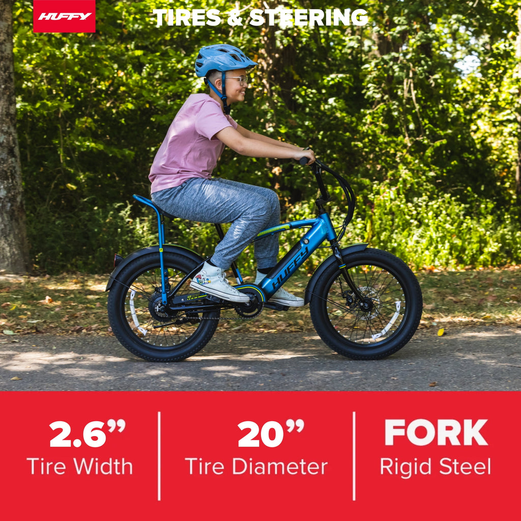 Huffy 20 eThunder Road Electric Bike, Fits Riders 3'7 - 4'7, Teal, Teen, Unisex Electric Bikes