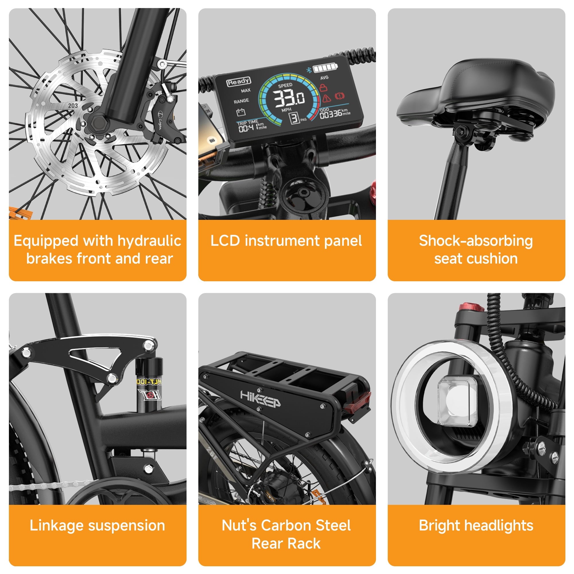 HiKeep Electric Bike for Adults, 2000W 4000W Peak Motor, 48V 25Ah Removable Lithium Battery, 26x4 Fat Tire E-Bike, 7-Speed Shimano, Full Suspension, Rear Rack, UL 2849, Black Electric Bikes