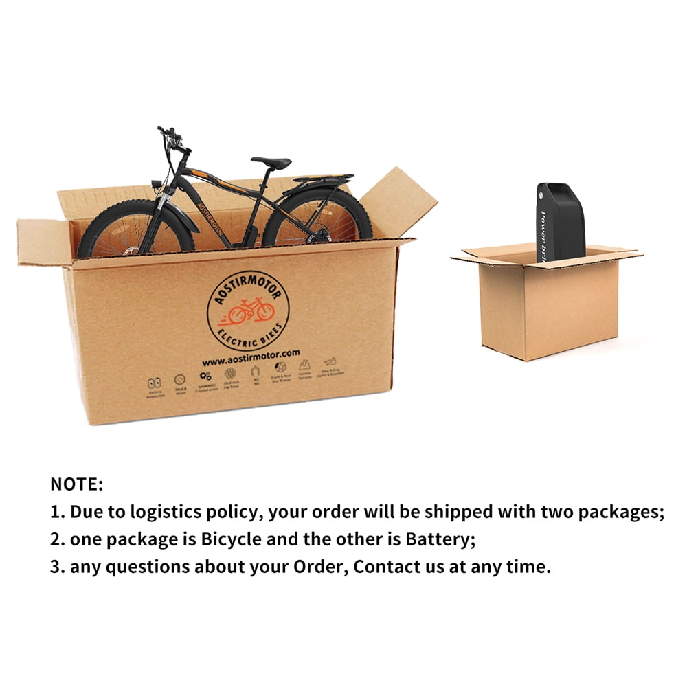 Aostirmotor Electric Mountain Bike, 750W Motor 48V 13AH Removable Lithium Battery Ebike with Rack, 26 4.0 inch Fat tire Bike, Electric Bicycle for Adults(Black)UL2849 Electric Bikes