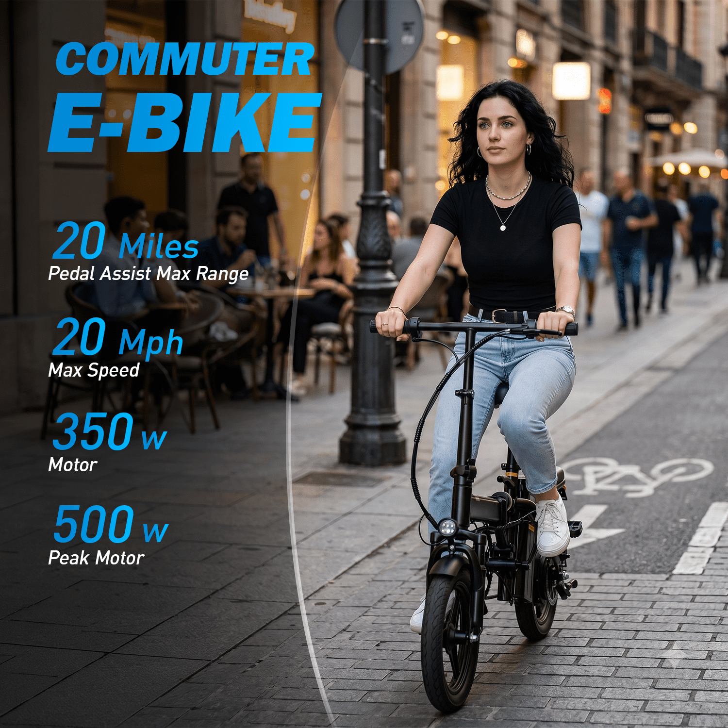 14 Foldable Electric Bike for Adults, Commuter E-Bike with 500W Peak Motor, 36V 12Ah Removable Battery, 20 MPH 32 Miles Range,UL 2849 Certified Electric Bikes