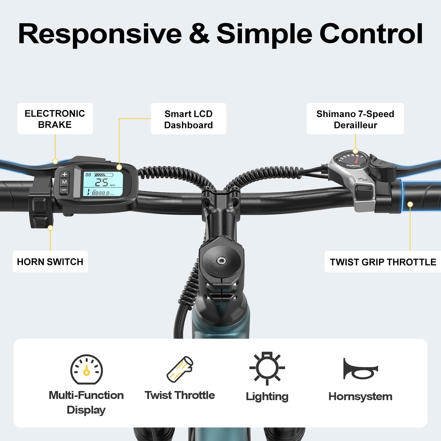 Aairsk GT300 24 Electric Bicycles for Adults,400W Motor,22MPH,36V 10AH Battery,7-Speed,40 Miles Range,UL2849 Electric Bikes