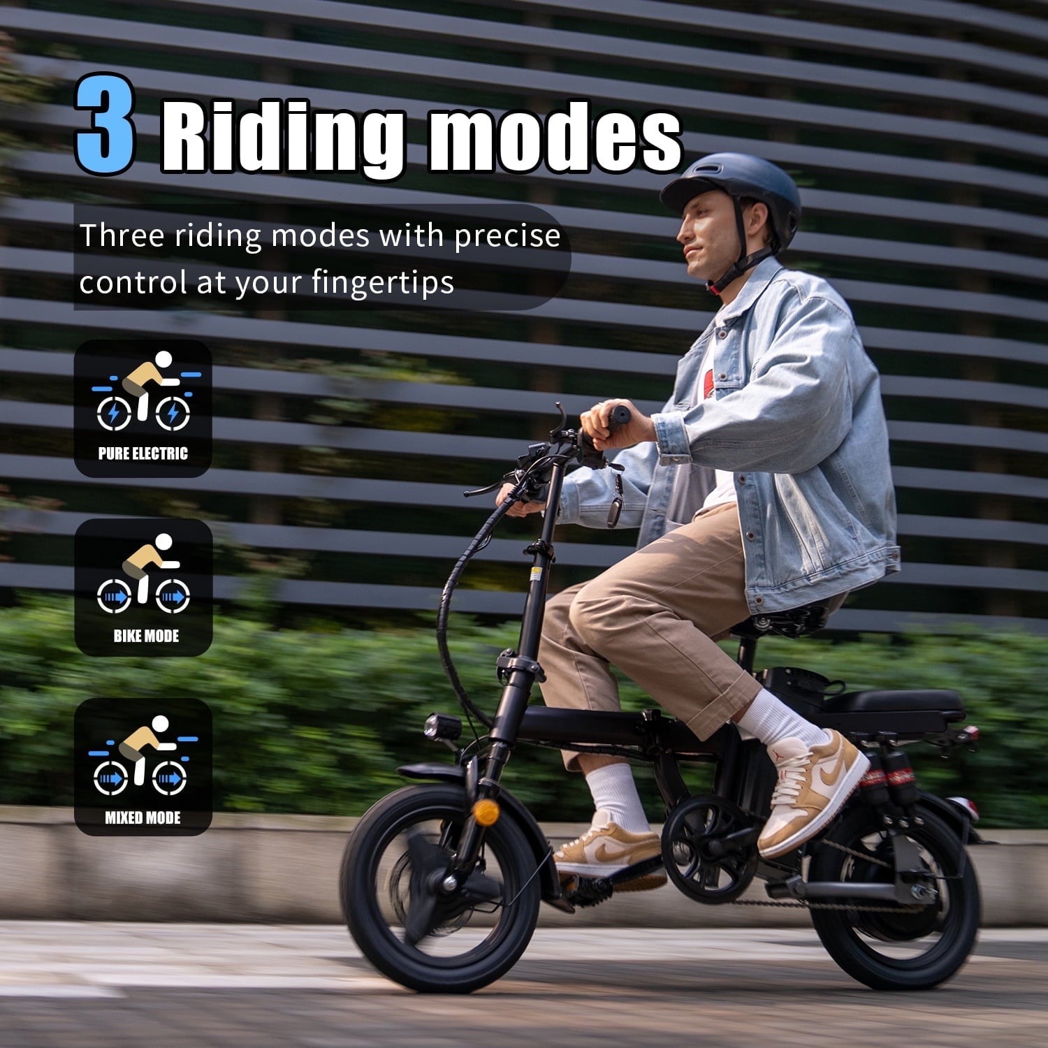 Electric Bike for Adults,  Electric Bicycle with 48V Removable Battery,14 Folding Ebike, 20MPH,30+ Miles(MAX),500W High Motor,Multi-Shock Absorption,UL 2849,Commuting Mini E Bikes Electric Bikes