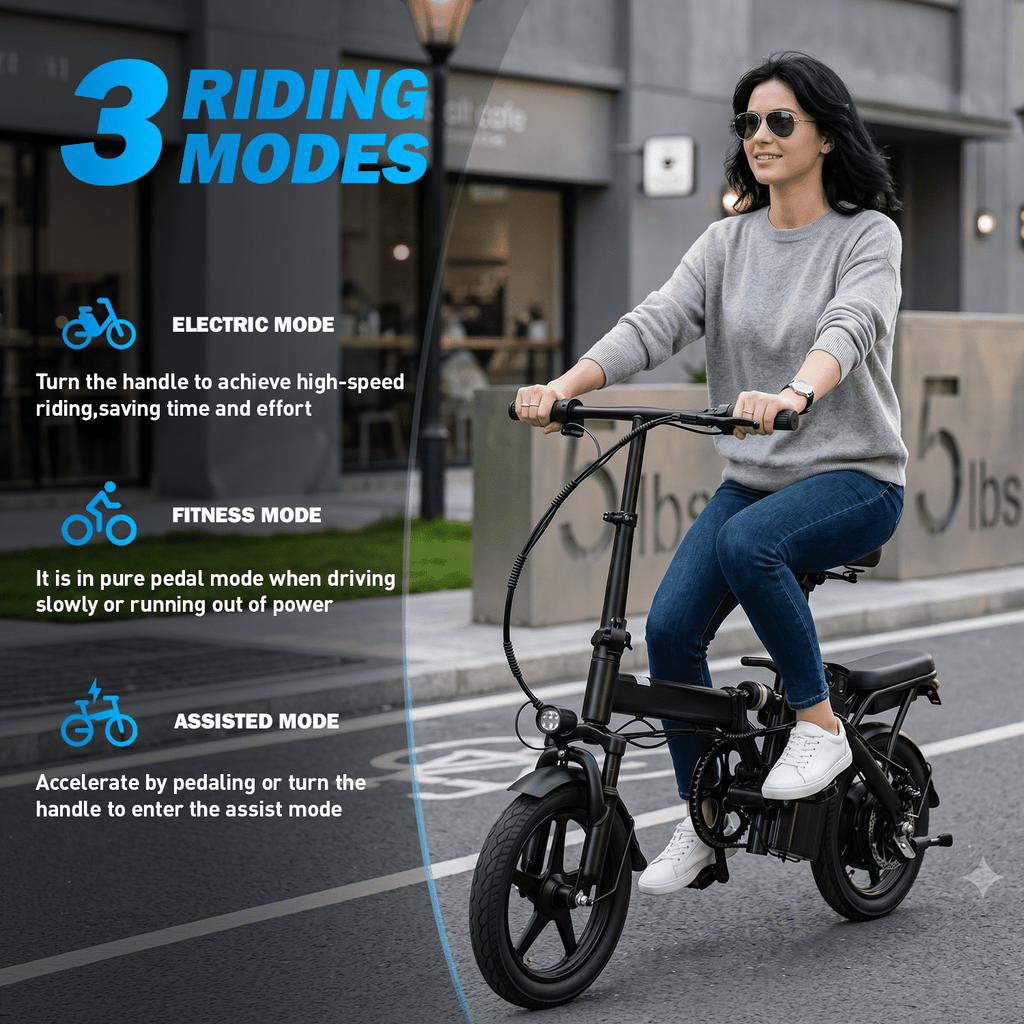 14 Foldable Electric Bike for Adults, Commuter E-Bike with 500W Peak Motor, 36V 12Ah Removable Battery, 20 MPH 32 Miles Range,UL 2849 Certified Electric Bikes