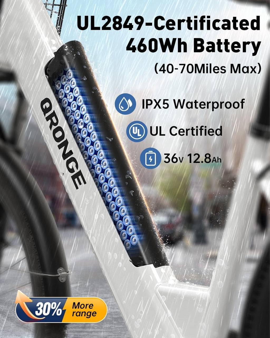 26 inch Electric Bike for Adults 1200W Peak Step Through E-Bike 70Miles Range 25 mph Max Speed Electric Bicycles 7-Speed Front Fork Suspension E-Mountain Bikes 36V 12.8AH Battery, UL2849 by SGS Electric Bikes