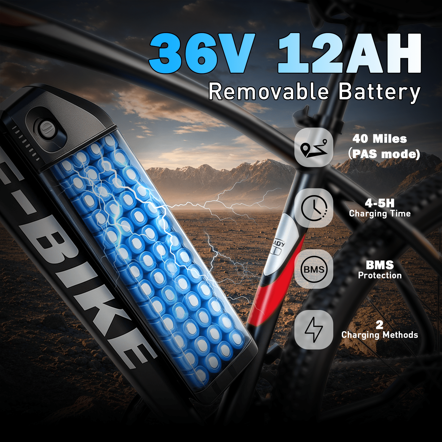 Adults 20MPH Electric Mountain Bicycles,500W Peak 749W Motor, 40 Miles Range,26 Commuting E bike with 432Wh Removable Battery,7 Speeds,UL2849 Certified Electric Bikes