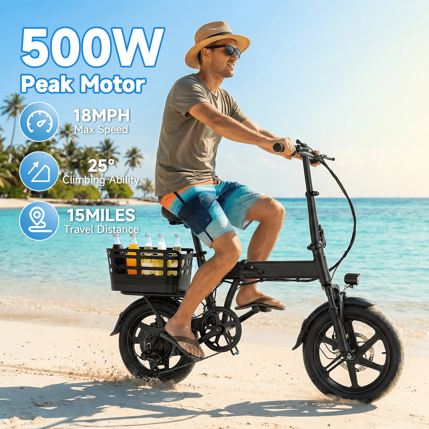 BroPath Electric Bike for Adults, Ebike, Electric Bicycle with 36V 10AH Battery,14 Folding Ebike, 21MPH,20+ Miles,350W High Motor,Multi-Shock Absorption,Commuting Mini E Bikes for Teens,UL2849 Electric Bikes