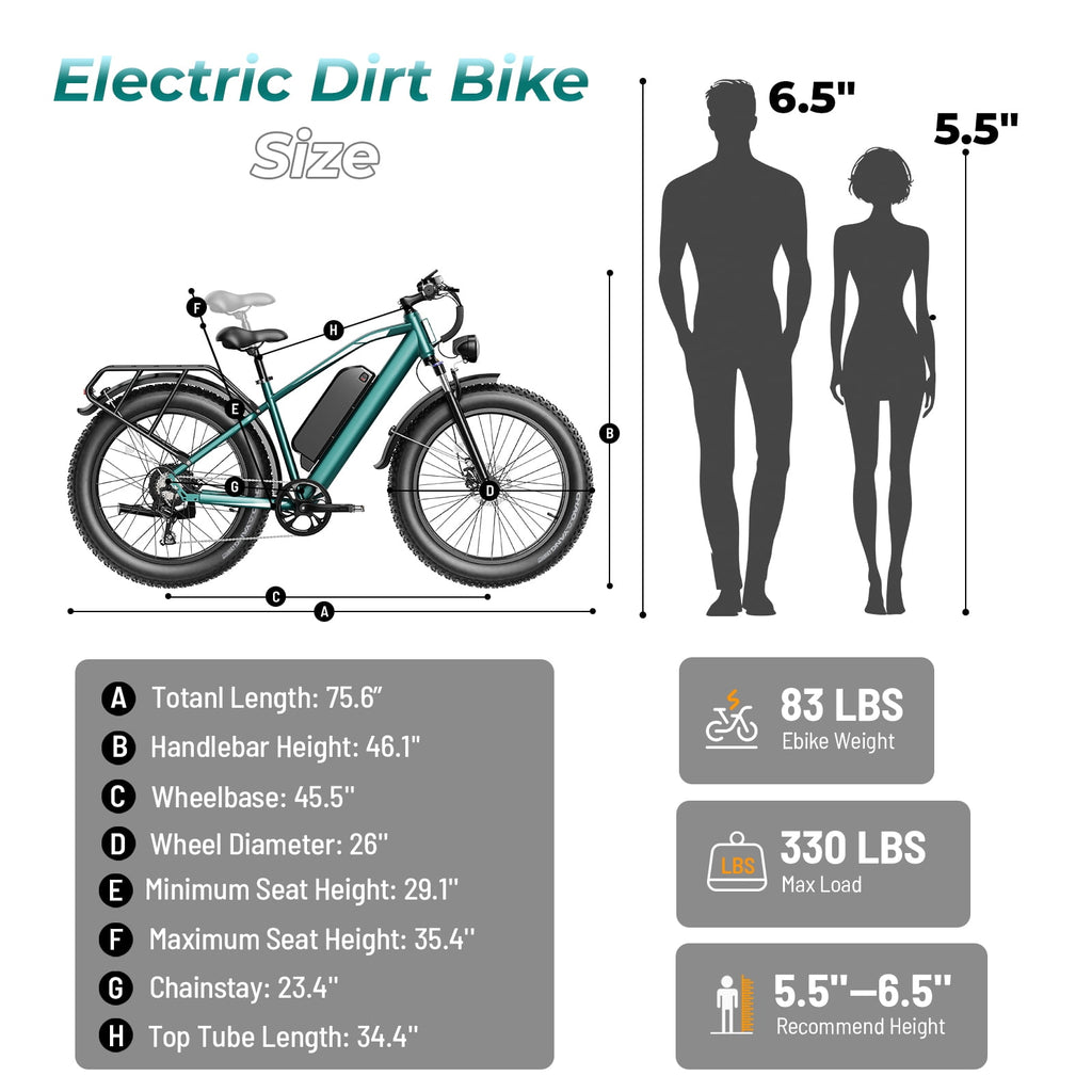 YareYi Electric Bike for Adults 26, 2000W Peak E-Mountain Bicycle, 28MPH Fat Tire Ebike, 48V 15Ah Removable Battery, 7 Speed and Front Suspension with Rear Rack UL2849 Electric Bikes