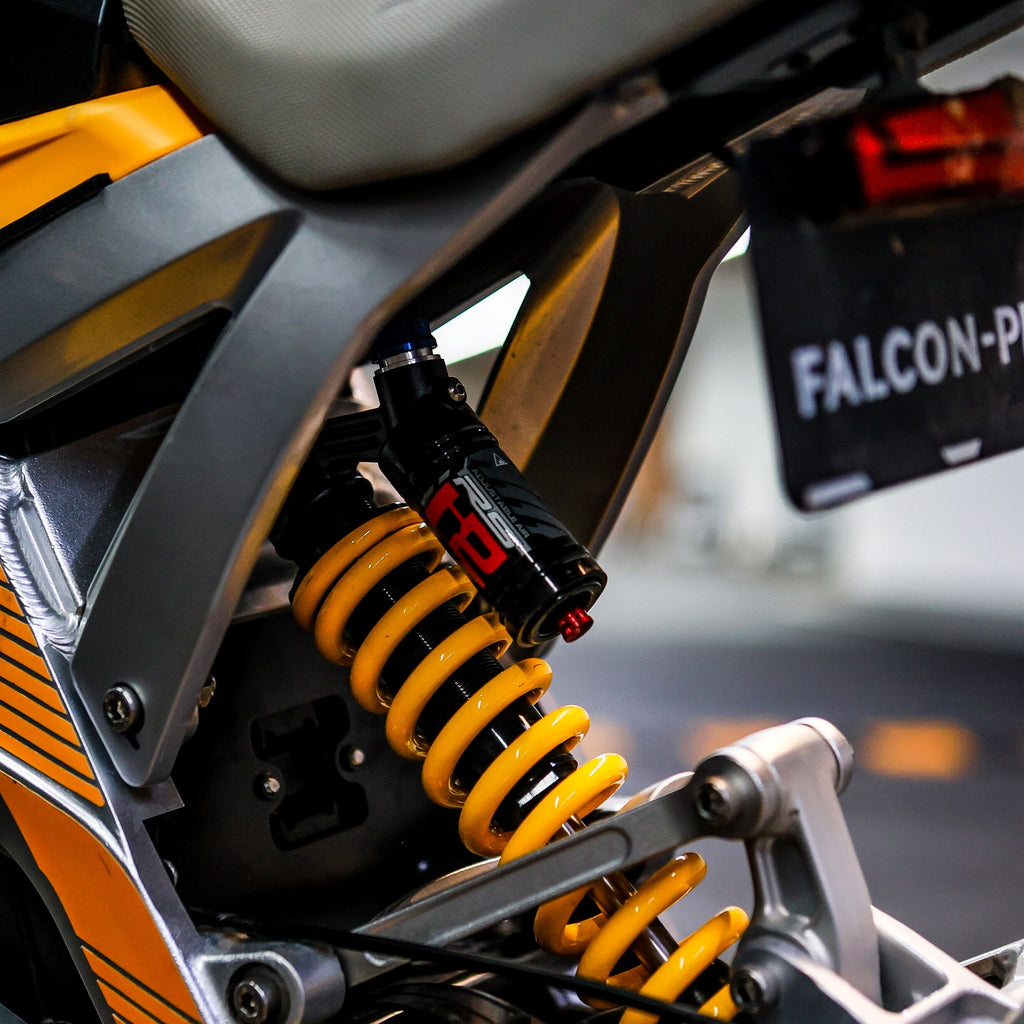 79BIKE Falcon Pro 5000W Electric Dirt Bike for Adults, Off-Road Ebike for Adults with 72V 35AH Battery & All-Terrain 19 Tire 56MPH Silver Yellow Electric Bikes