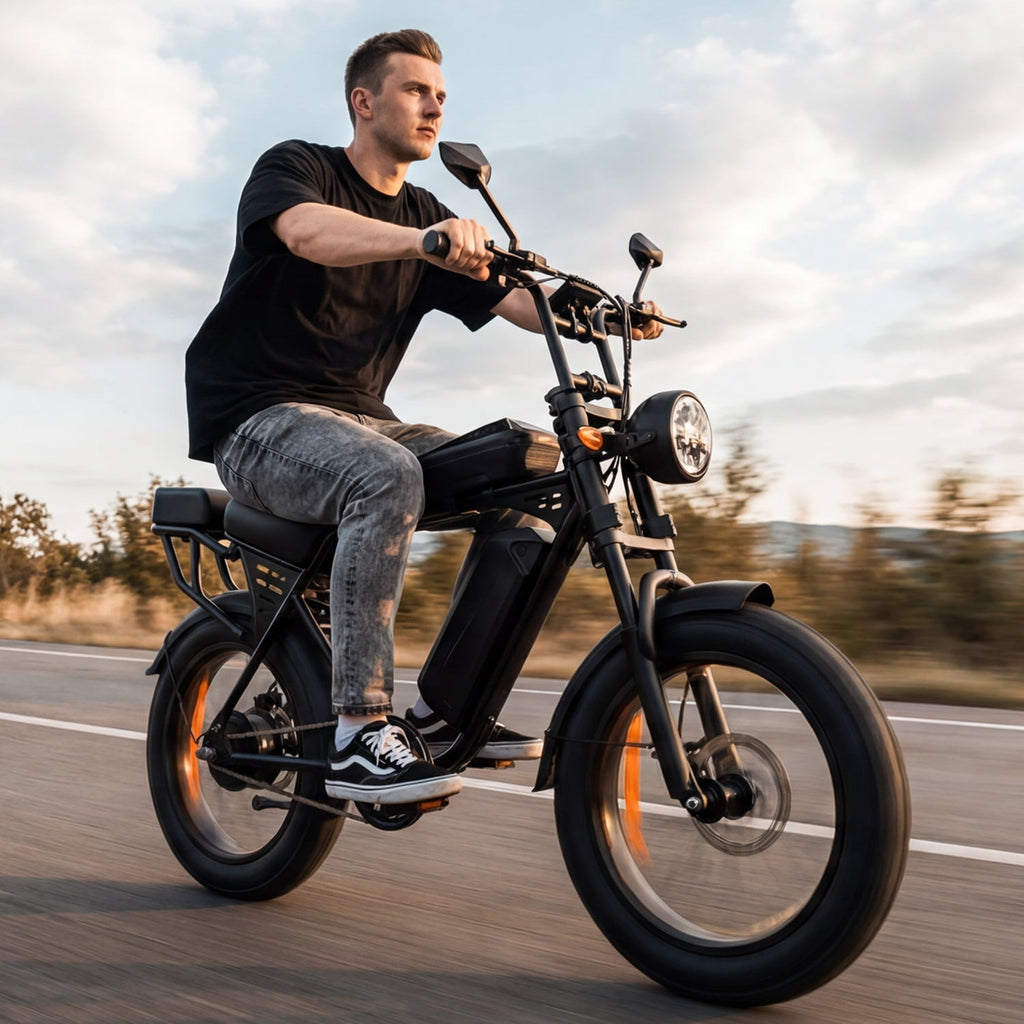 48V 15Ah Electric Bike – 1500W Brushless Motor, 28MPH Top Speed, 30-50 Mile Range, 20×4 Tires, 485lbs Max Load, Removable Battery Electric Bikes