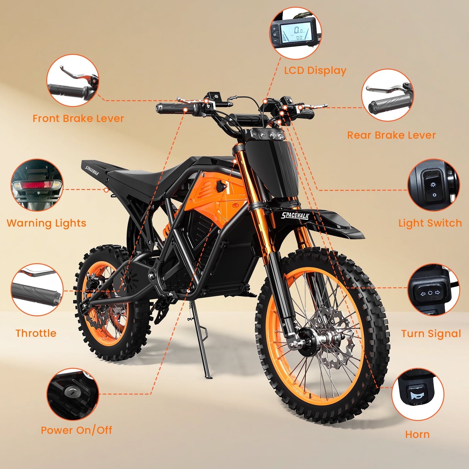 Electric Bike for Adults, Peak-3000W, Max 37.5MPH Electric Motorcycle,14/12  Fat Tire Dirt Bike, E-Bike Electric Bikes