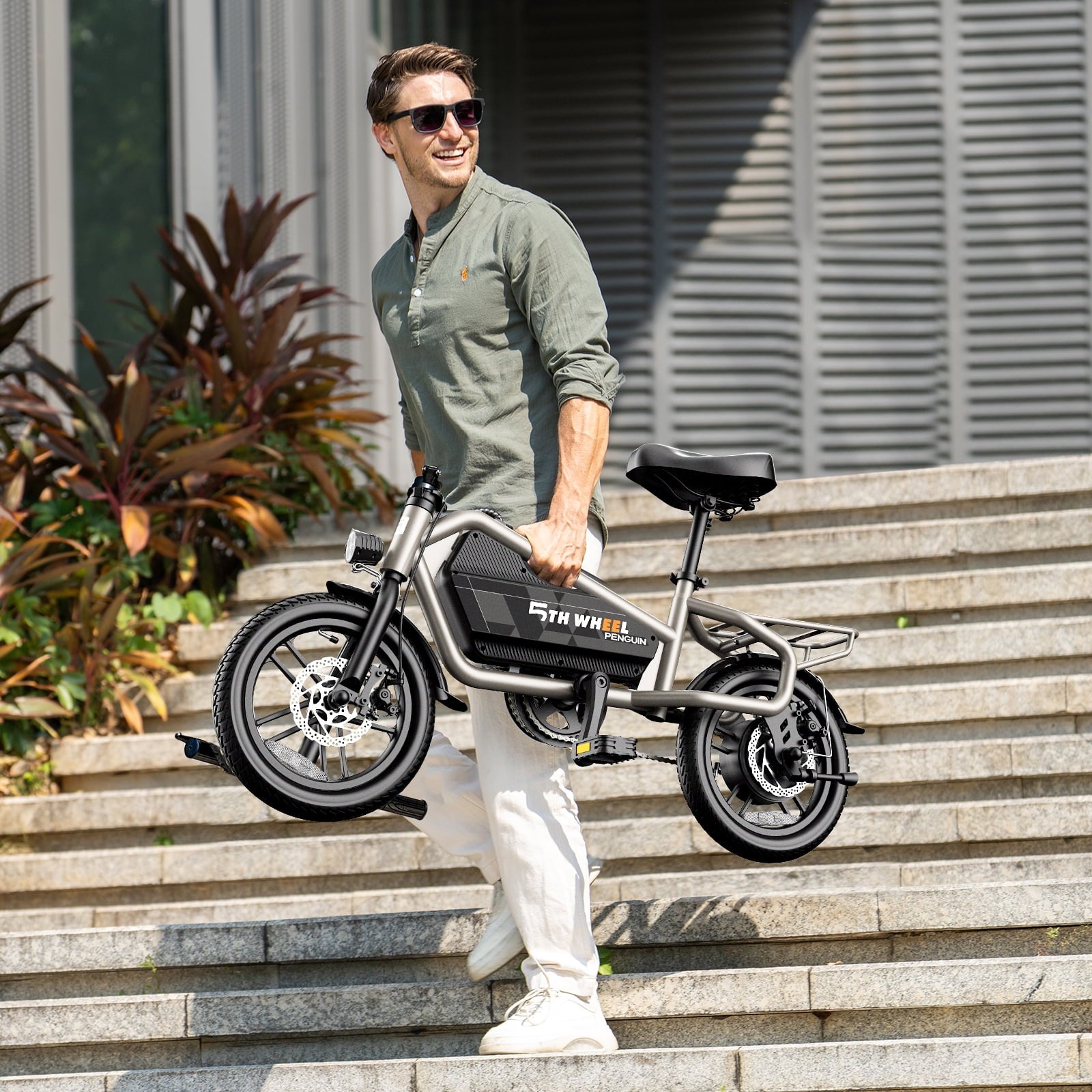 5TH WHEEL 14 Electric Bike for Adults with 650W Peak Motor Electric Bicycle, 36V 7.8Ah Battery Ebike, UL2849 Electric Bikes