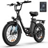 URLIFE 3.0 Fat Tire Ebike, 20 Electric Bicycles for Adult, 750W Peak Motor, 48V 13AH Remobavle Battery, 7-Speed Commuting Ebike, UL2849-Black Electric Bikes